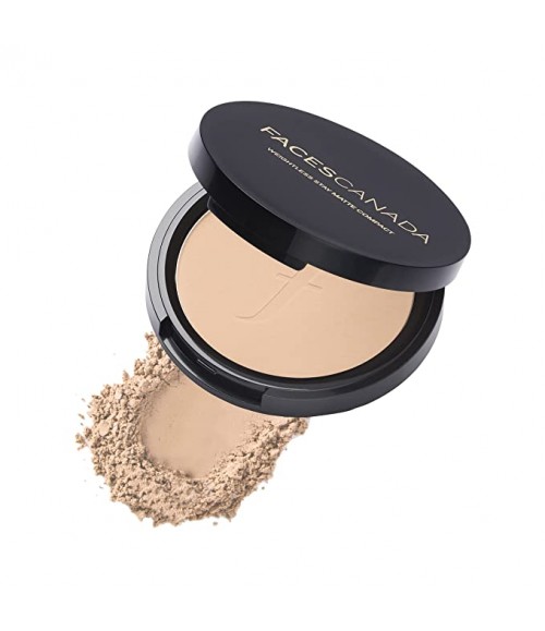 FACES CANADA Weightless Matte Finish Compact Powder - Ivory 01 | 9 g | Non Oily Matte Look | Evens Out Complexion | Hides Imperfections | Blends Effortlessly | Pressed Powder For All Skin Types
